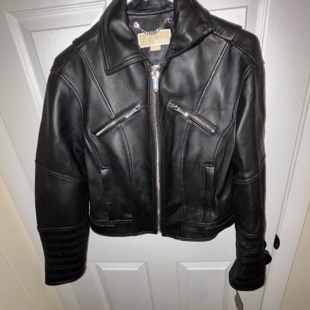Michael Kors Leather Jacket Size S NWT